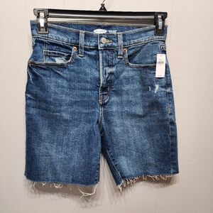 NWT Old Navy Denim Shorts Size 2 Sky‎ High Extra High Rise Jeans Frayed  B791